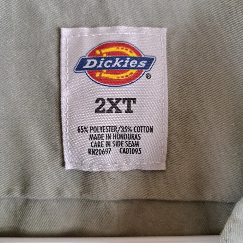 Dickies Work Shirt Mens 2XT Button Up Khaki